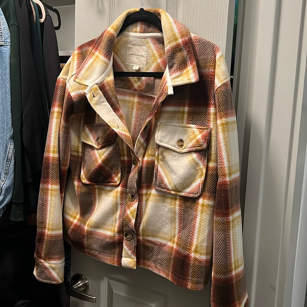 Large plaid coat